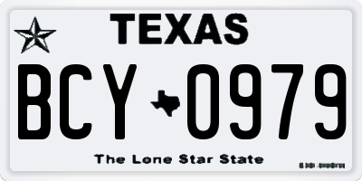 TX license plate BCY0979