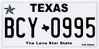 TX license plate BCY0995