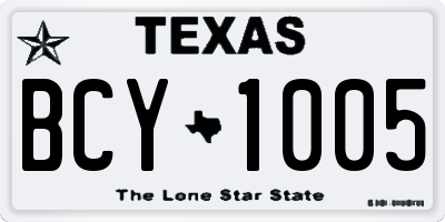 TX license plate BCY1005