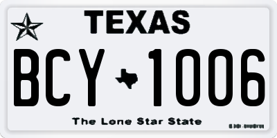 TX license plate BCY1006