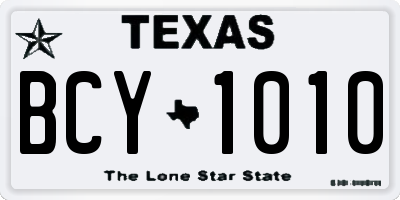 TX license plate BCY1010