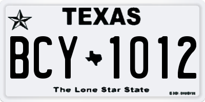 TX license plate BCY1012