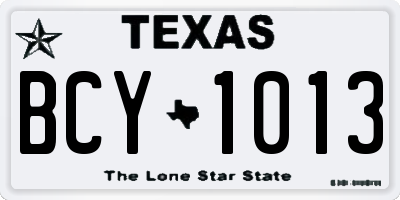 TX license plate BCY1013