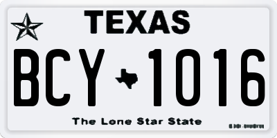 TX license plate BCY1016