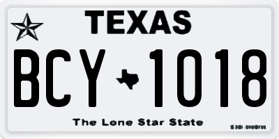 TX license plate BCY1018