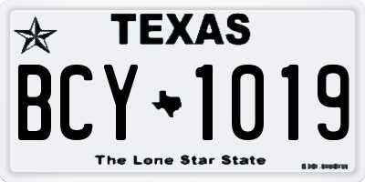TX license plate BCY1019