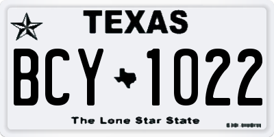 TX license plate BCY1022