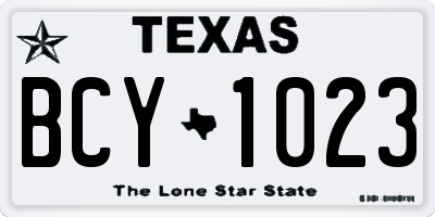 TX license plate BCY1023