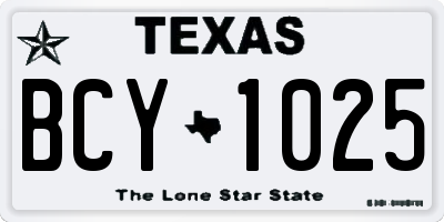 TX license plate BCY1025