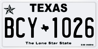 TX license plate BCY1026
