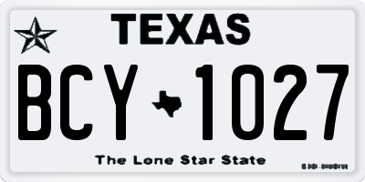 TX license plate BCY1027