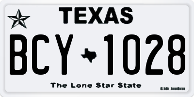 TX license plate BCY1028