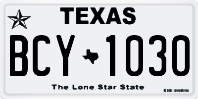 TX license plate BCY1030