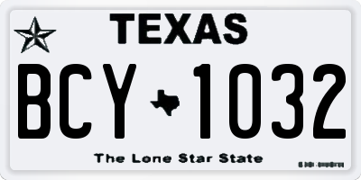 TX license plate BCY1032