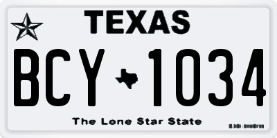 TX license plate BCY1034