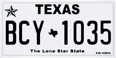 TX license plate BCY1035