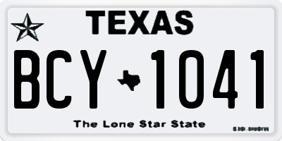 TX license plate BCY1041