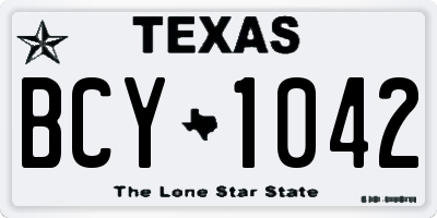 TX license plate BCY1042