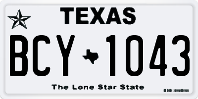 TX license plate BCY1043