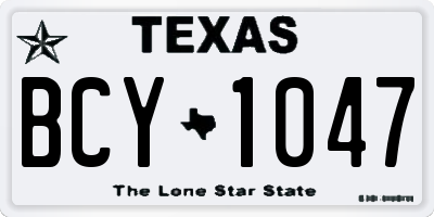 TX license plate BCY1047
