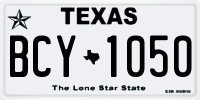 TX license plate BCY1050
