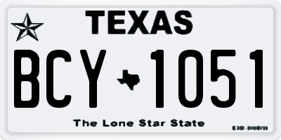 TX license plate BCY1051