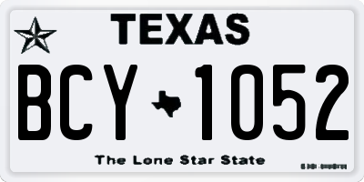 TX license plate BCY1052