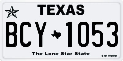 TX license plate BCY1053