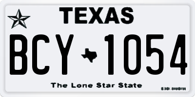 TX license plate BCY1054