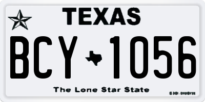 TX license plate BCY1056