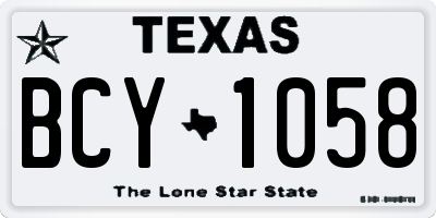 TX license plate BCY1058