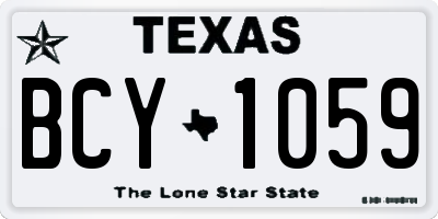 TX license plate BCY1059
