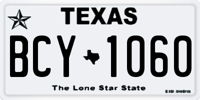 TX license plate BCY1060
