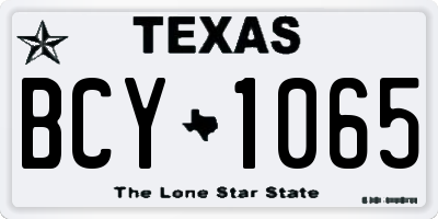 TX license plate BCY1065