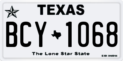 TX license plate BCY1068
