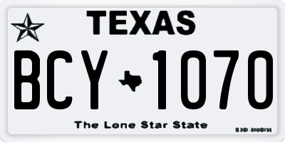 TX license plate BCY1070
