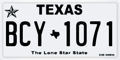 TX license plate BCY1071