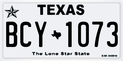 TX license plate BCY1073