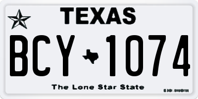 TX license plate BCY1074