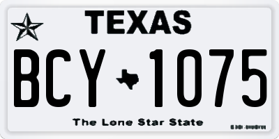 TX license plate BCY1075