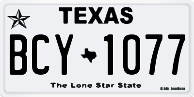 TX license plate BCY1077