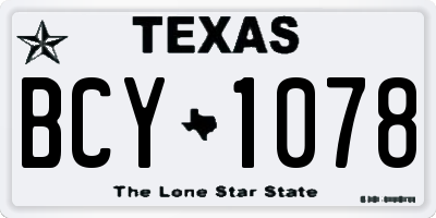 TX license plate BCY1078