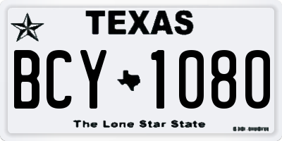TX license plate BCY1080