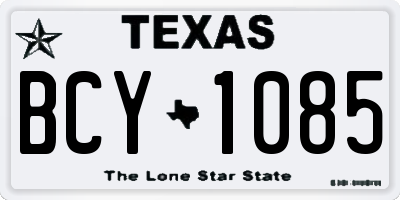 TX license plate BCY1085