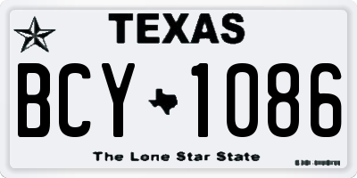 TX license plate BCY1086