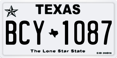 TX license plate BCY1087