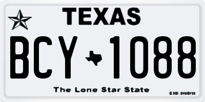TX license plate BCY1088