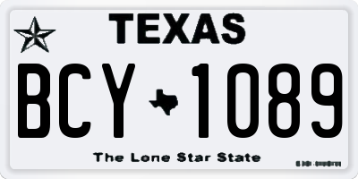 TX license plate BCY1089