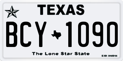 TX license plate BCY1090