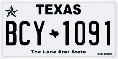 TX license plate BCY1091